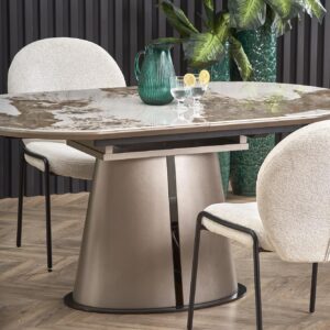 Pidentävä Ruokapöytä ROBION, beige marmori