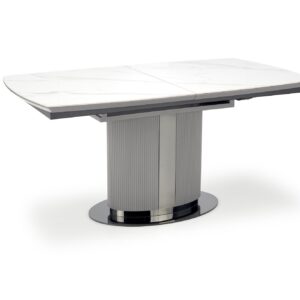 Pitempi ruokapöytä DANCAN, valkoinen marmori