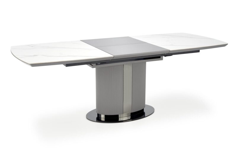 Pitempi ruokapöytä DANCAN, valkoinen marmori