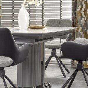 Pitempi ruokapöytä DANCAN, valkoinen marmori