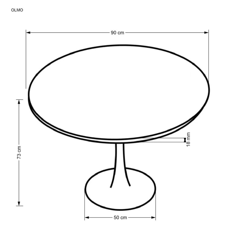 Pyöreä ruokapöytä OLMARA, pähkinäpuu / musta
