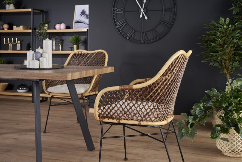 Pidentävä Ruokapöytä ALTENO, pähkinä / musta