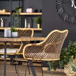 Pidentävä Ruokapöytä ALTENO, pähkinä / musta