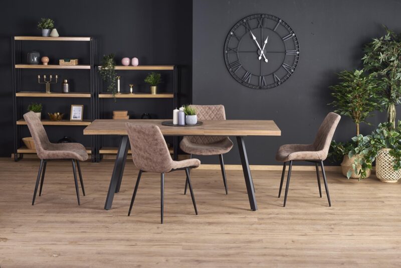 Pidentävä Ruokapöytä ALTENO, pähkinä / musta