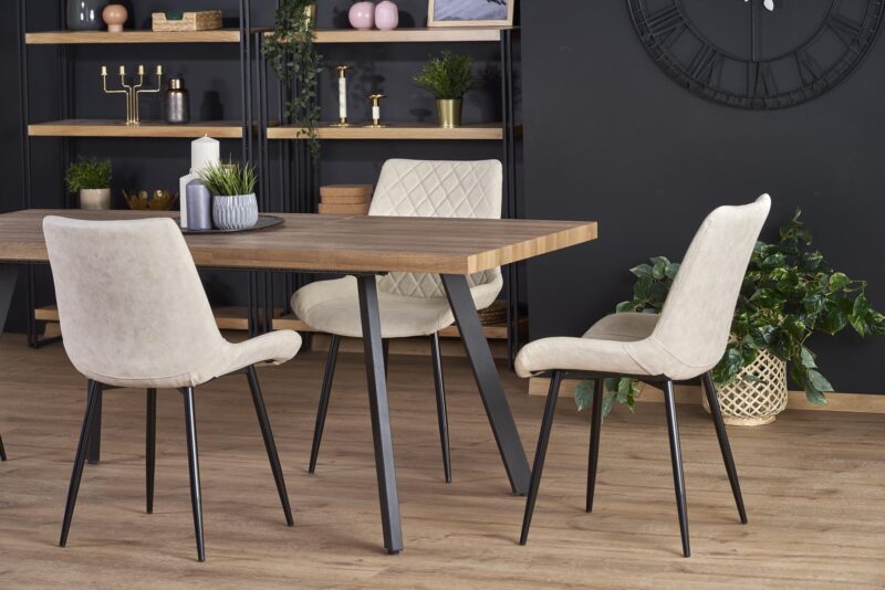 Pidentävä Ruokapöytä ALTENO, pähkinä / musta