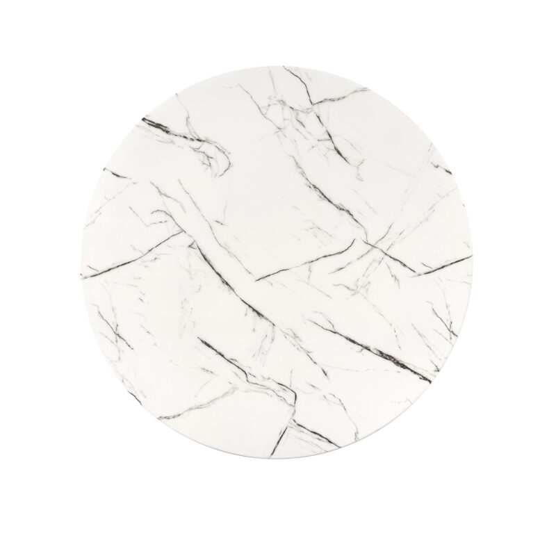 Ruokapöytä RAIMOND, valkoinen marmori / kulta