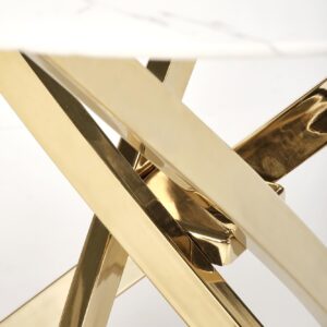 Ruokapöytä RAIMOND, valkoinen marmori / kulta