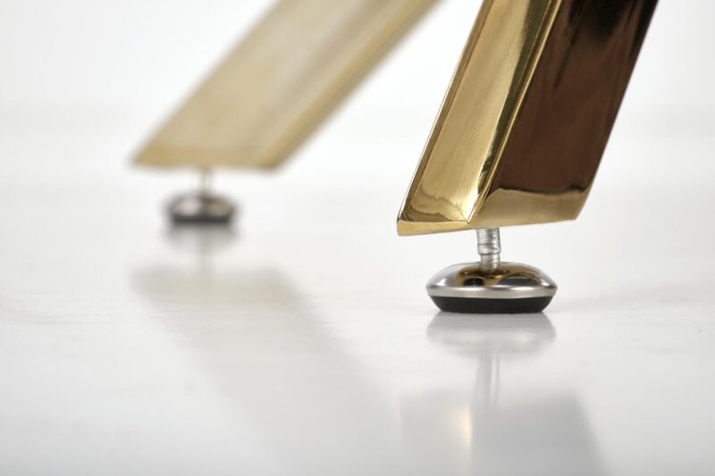 Ruokapöytä RAIMOND, valkoinen marmori / kulta