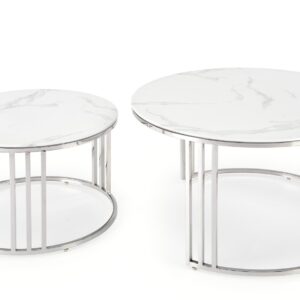 Kahvilatikoott MERCURY, hopea / valkoinen marmori