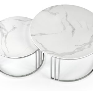 Kahvilatikoott MERCURY, hopea / valkoinen marmori