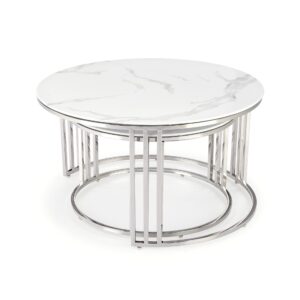 Kahvilatikoott MERCURY, hopea / valkoinen marmori