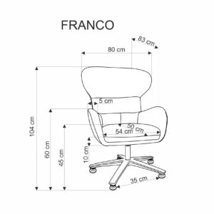Nojatuoli FRANK, harmaa
