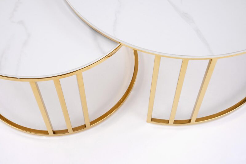 Kahvilapakkauksen MERCURON, valkoinen marmori / kulta