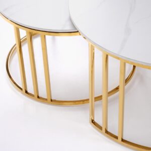 Kahvilapakkauksen MERCURON, valkoinen marmori / kulta