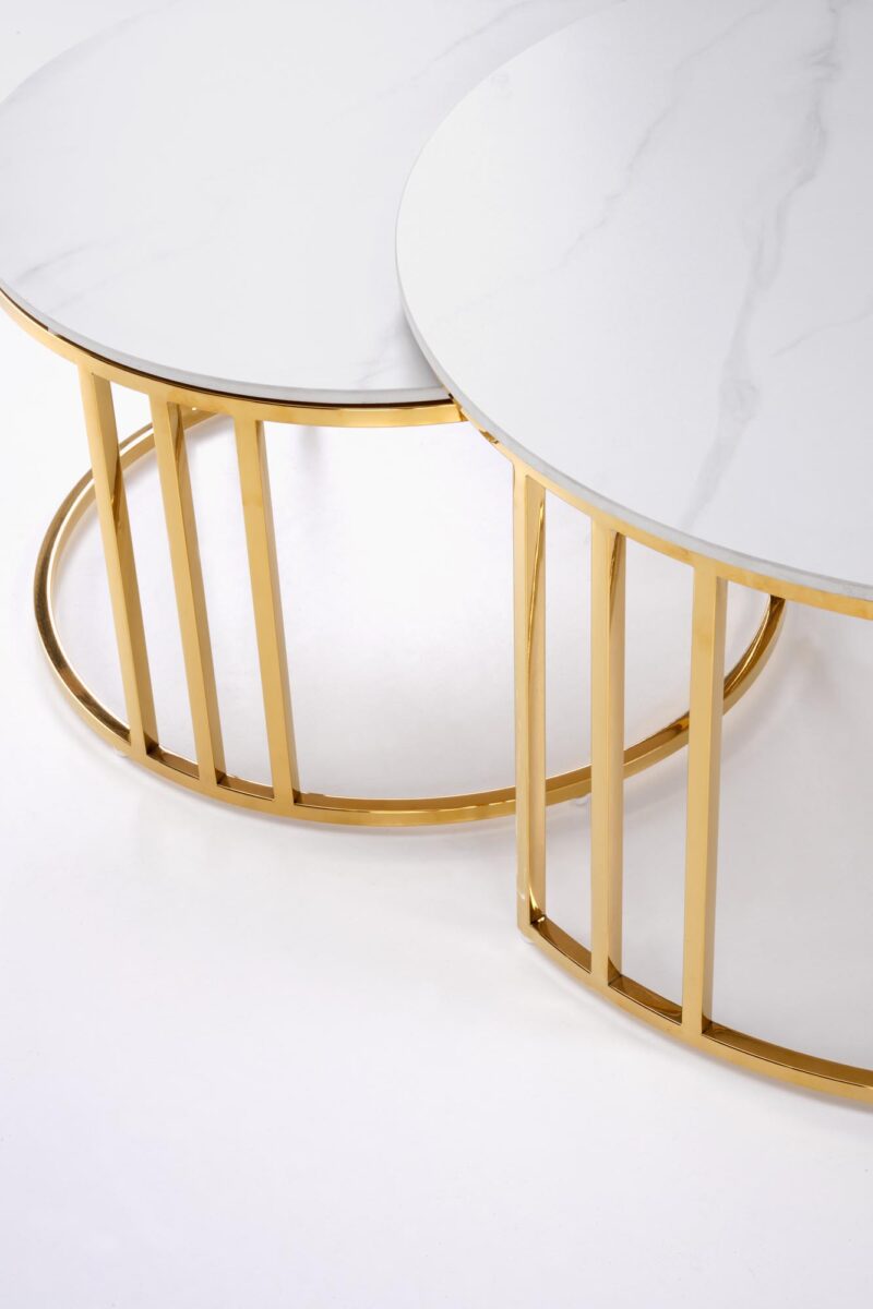 Kahvilapakkauksen MERCURON, valkoinen marmori / kulta