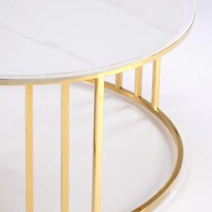 Kahvilapakkauksen MERCURON, valkoinen marmori / kulta