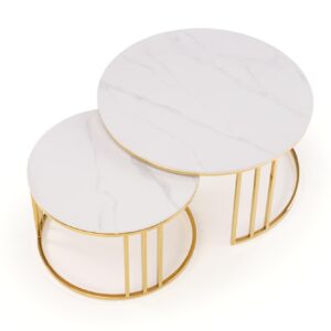 Kahvilapakkauksen MERCURON, valkoinen marmori / kulta