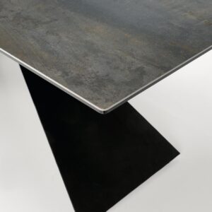 Ruokapöytä NORVIN, sininen marmori / musta