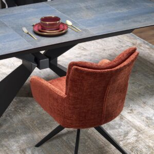 Ruokapöytä NORVIN, sininen marmori / musta