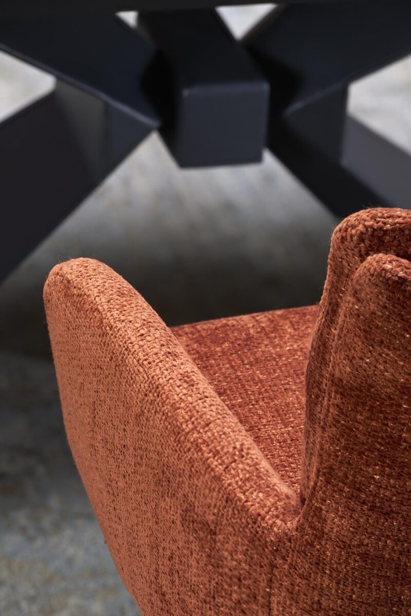 Ruokapöytä NORVIN, sininen marmori / musta