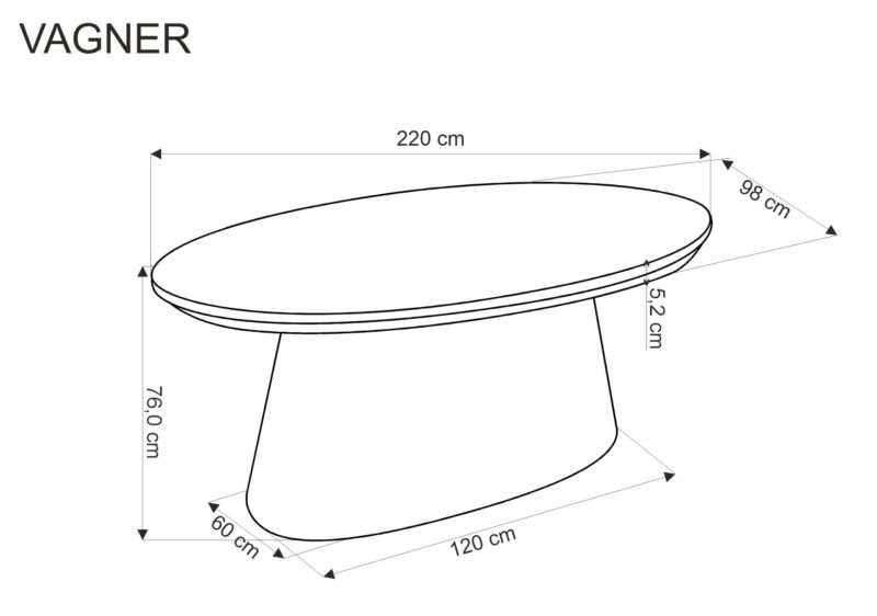 Pöytä VAGNOR, pähkinäpuu