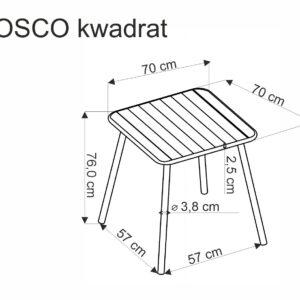 BOSCO neliömäinen pöytä, valkoinen