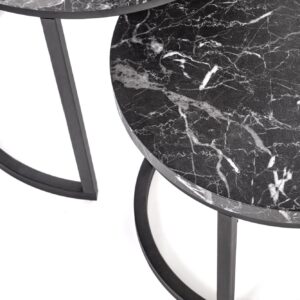 Kahvilatablettisetti ORELIN, must marmori / musta