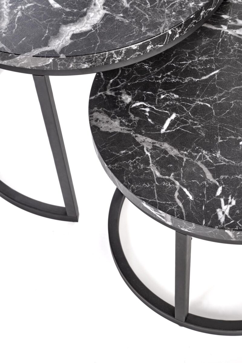 Kahvilatablettisetti ORELIN, must marmori / musta