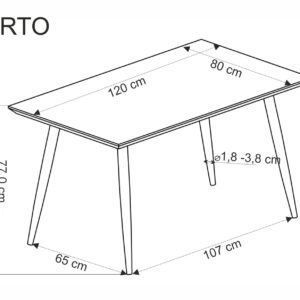 Ruokapöytä ALVELA, luonnollinen / musta