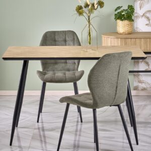 Ruokapöytä ALVELA, luonnollinen / musta