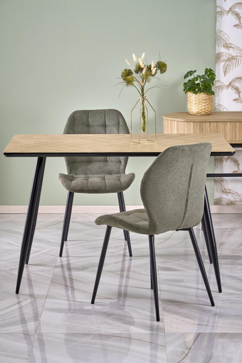 Ruokapöytä ALVELA, luonnollinen / musta