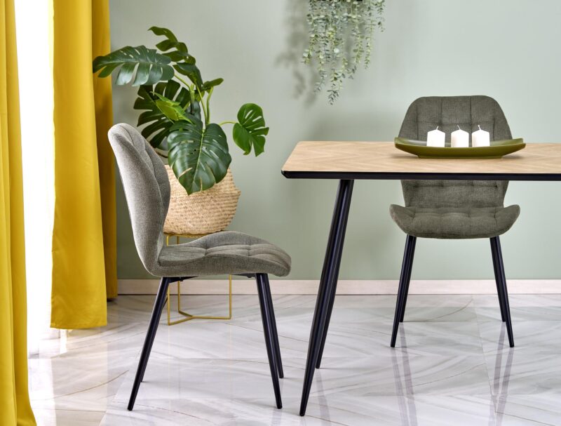 Ruokapöytä ALVELA, luonnollinen / musta