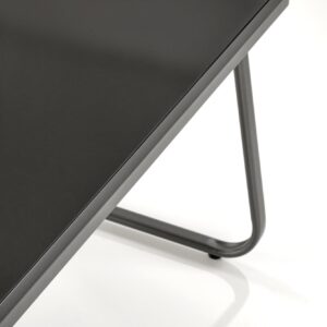 Puutarhakalustekokonaisuus CONOR (sohva + 2 nojatuolia + kahvipöytä), tummanharmaa / vaaleansininen