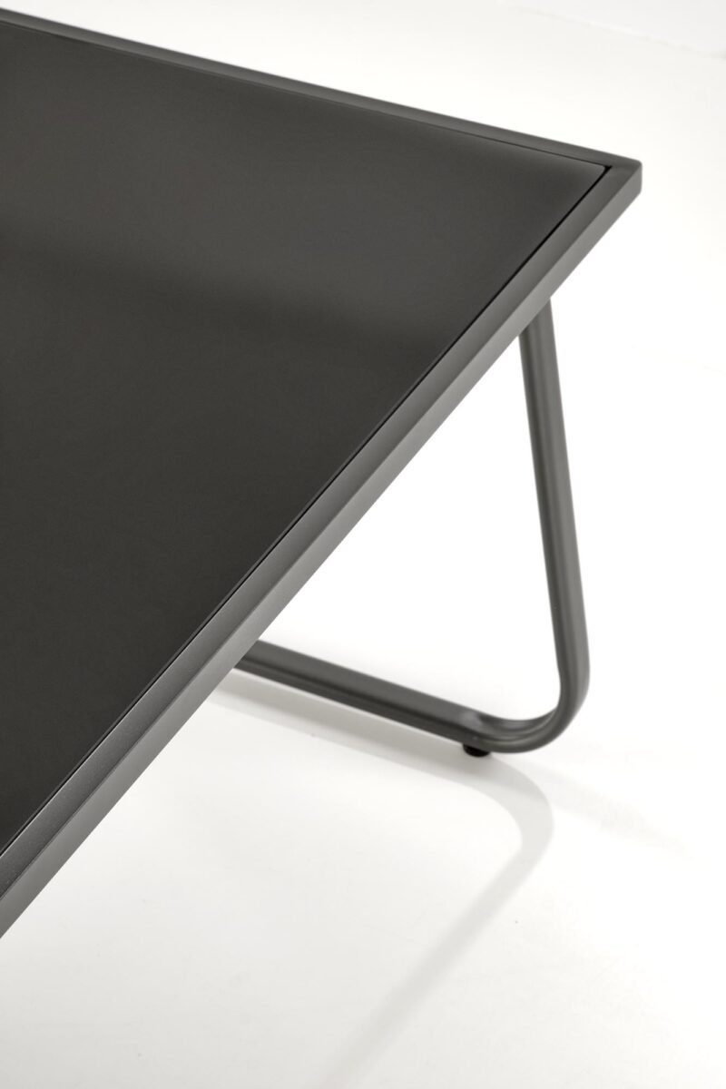 Puutarhakalustekokonaisuus CONOR (sohva + 2 nojatuolia + kahvipöytä), tummanharmaa / vaaleansininen