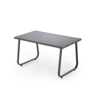 Puutarhakalustekokonaisuus CONOR (sohva + 2 nojatuolia + kahvipöytä), tummanharmaa / vaaleansininen