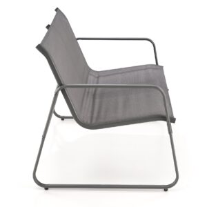 Puutarhakalustekokonaisuus CONOR (sohva + 2 nojatuolia + kahvipöytä), tummanharmaa / vaaleansininen