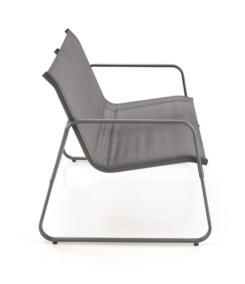 Puutarhakalustekokonaisuus CONOR (sohva + 2 nojatuolia + kahvipöytä), tummanharmaa / vaaleansininen