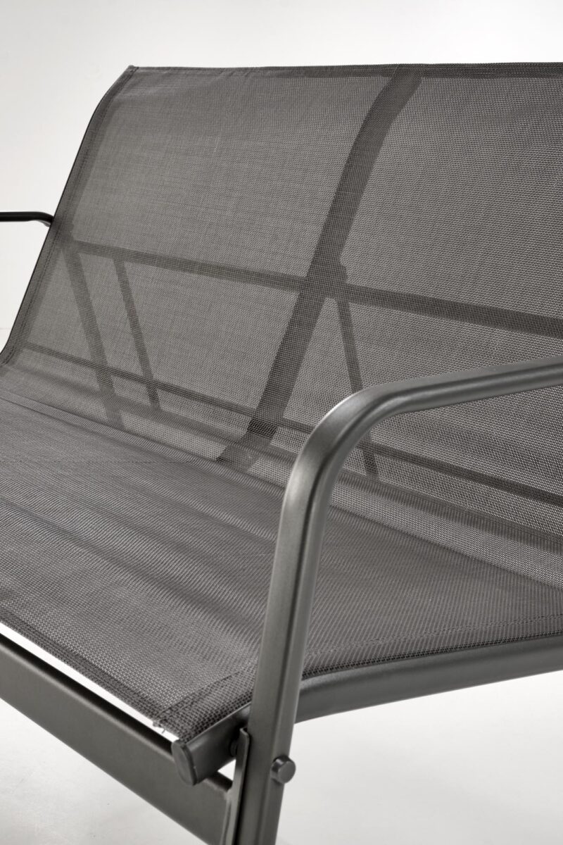 Puutarhakalustekokonaisuus CONOR (sohva + 2 nojatuolia + kahvipöytä), tummanharmaa / vaaleansininen