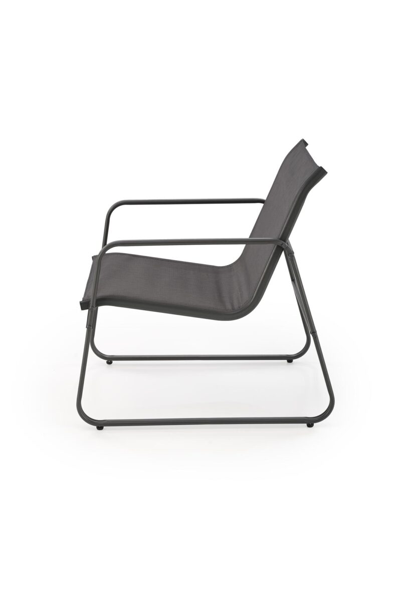 Puutarhakalustekokonaisuus CONOR (sohva + 2 nojatuolia + kahvipöytä), tummanharmaa / vaaleansininen