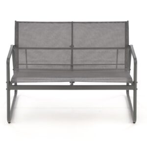 Puutarhakalustekokonaisuus CONOR (sohva + 2 nojatuolia + kahvipöytä), tummanharmaa / vaaleansininen