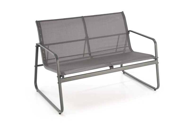 Puutarhakalustekokonaisuus CONOR (sohva + 2 nojatuolia + kahvipöytä), tummanharmaa / vaaleansininen