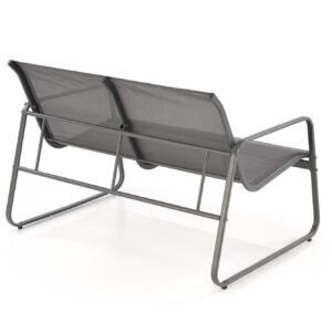 Puutarhakalustekokonaisuus CONOR (sohva + 2 nojatuolia + kahvipöytä), tummanharmaa / vaaleansininen