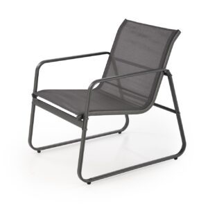 Puutarhakalustekokonaisuus CONOR (sohva + 2 nojatuolia + kahvipöytä), tummanharmaa / vaaleansininen