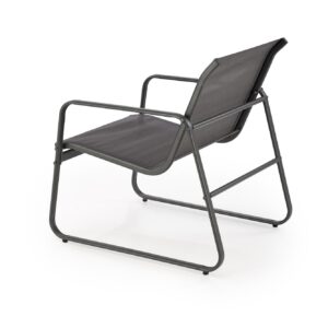 Puutarhakalustekokonaisuus CONOR (sohva + 2 nojatuolia + kahvipöytä), tummanharmaa / vaaleansininen