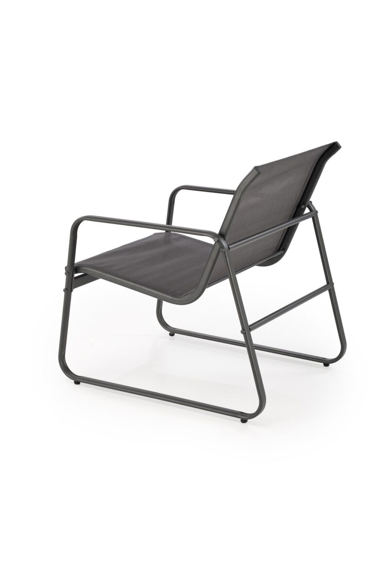 Puutarhakalustekokonaisuus CONOR (sohva + 2 nojatuolia + kahvipöytä), tummanharmaa / vaaleansininen