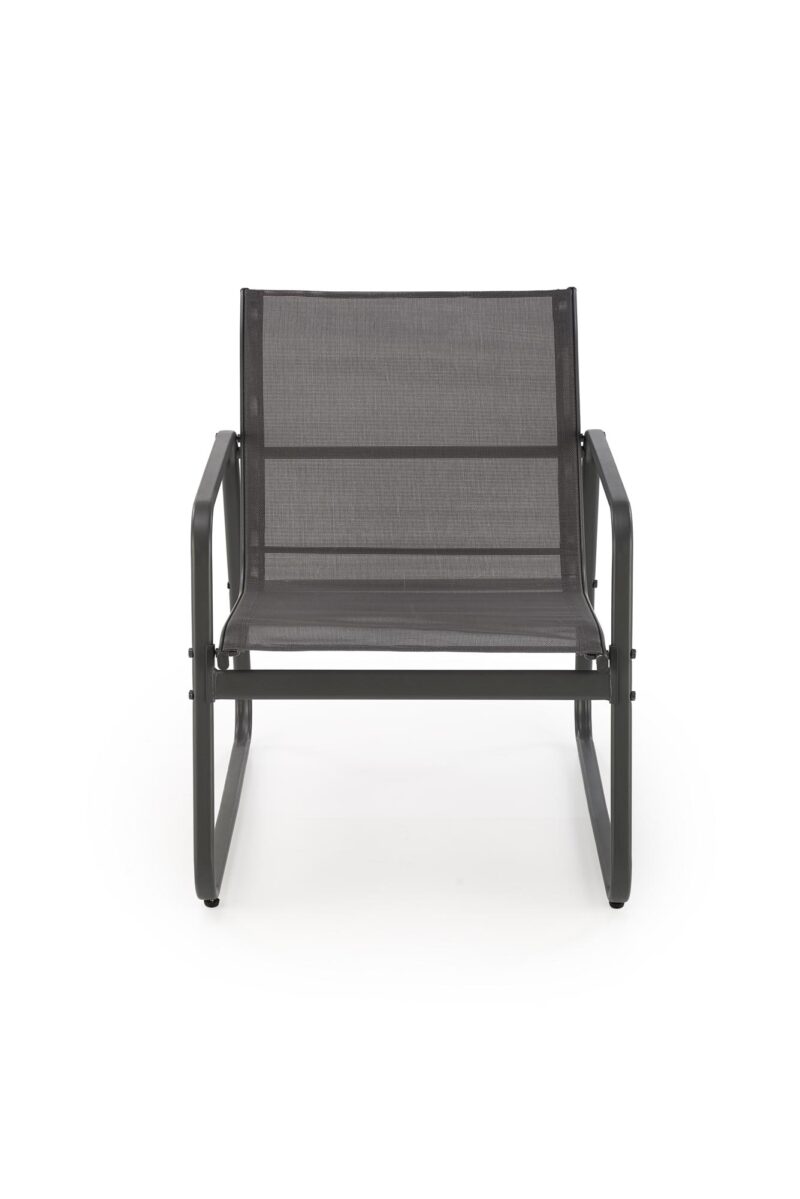 Puutarhakalustekokonaisuus CONOR (sohva + 2 nojatuolia + kahvipöytä), tummanharmaa / vaaleansininen