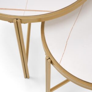 Kahvilatablettisarja FATIMA, valkoinen marmori / kulta