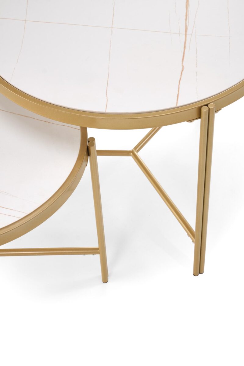 Kahvilatablettisarja FATIMA, valkoinen marmori / kulta