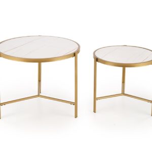 Kahvilatablettisarja FATIMA, valkoinen marmori / kulta