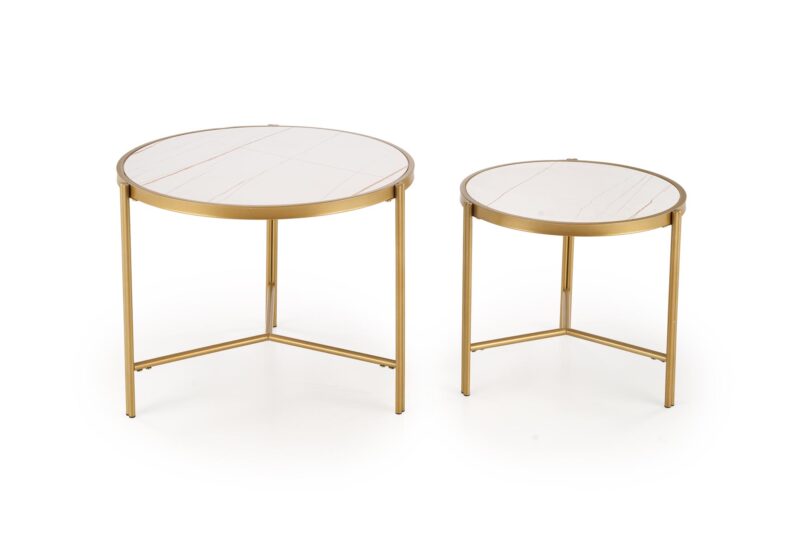 Kahvilatablettisarja FATIMA, valkoinen marmori / kulta